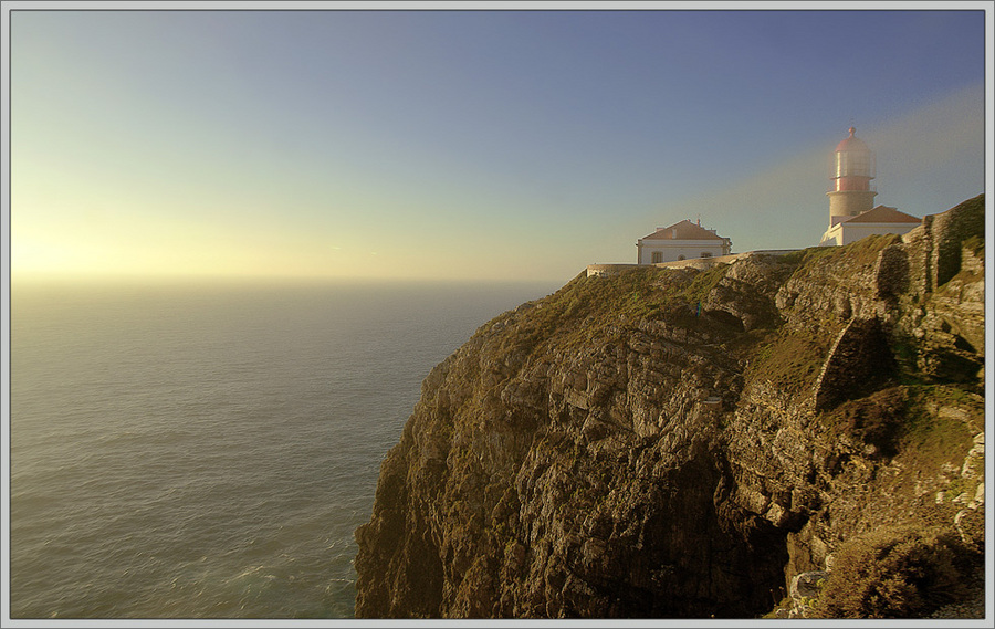on the edge of the earth | sea, rock, lighthouse, shore, mist