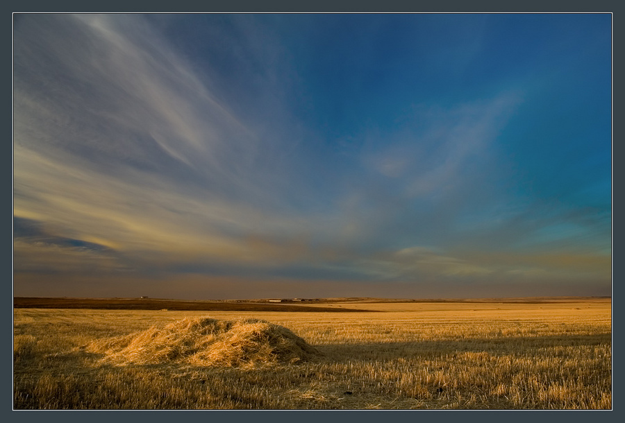 landscape with straw | field, sky, hay