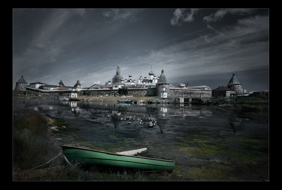 solovetsky kremlin | boat, fortress, hdr, lake, cathedral