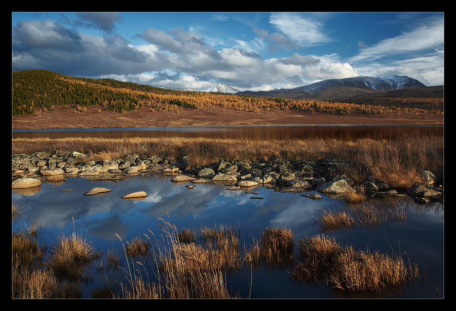 there where landscapes are born | clouds, mountains, rush, forest, lake, pass