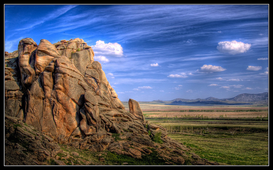 there where steppes speak with mountains | mountains, clouds, hdr, steppe