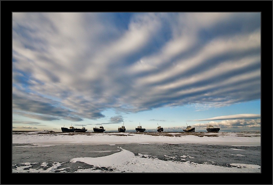 Thoughts about summer... | sky, ice, lake, ships, clouds