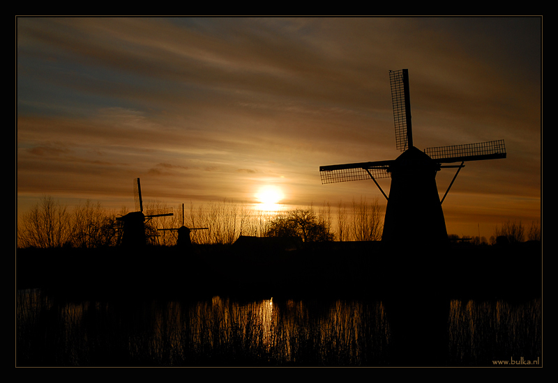 about mills and sugar syrup | river, silhouette, windmill, evening, rush