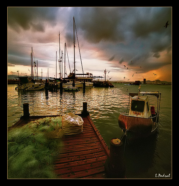 old akko. | ship, sea, port, dock, clouds