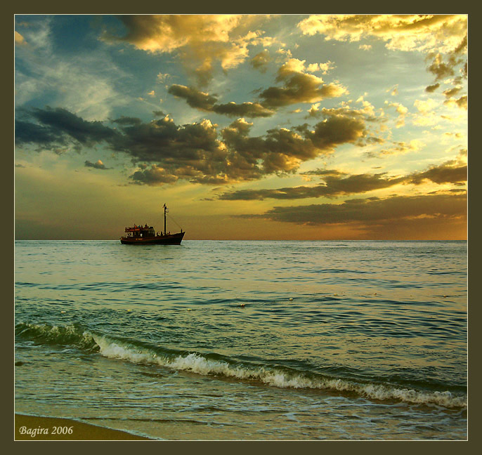 flying dutch | ship, waves, dusk, sky, sea