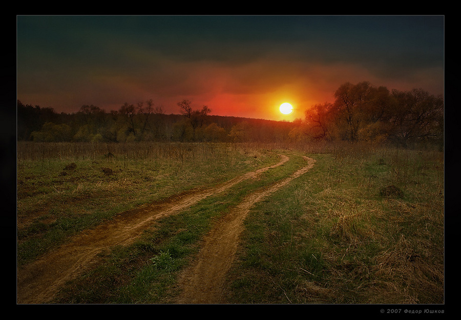 run, run behind the sun... | evening, grass, sun, field, pathway