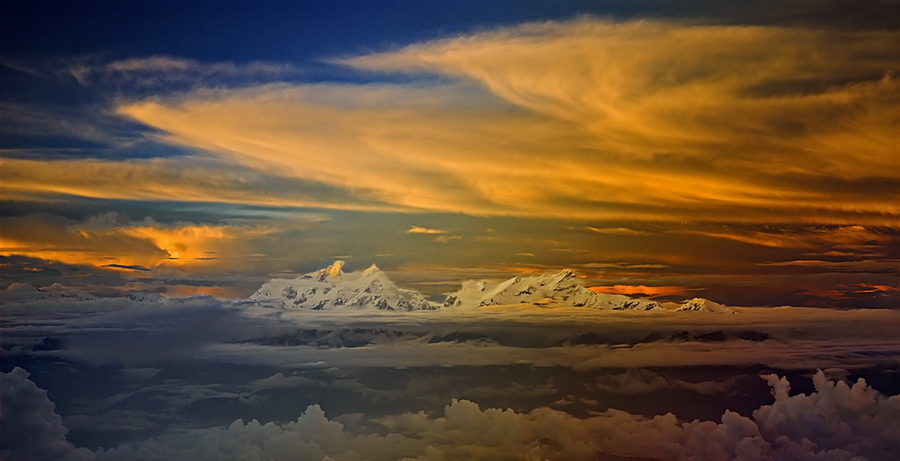 himalayas by roerich | height, sky, light, clouds, mountains