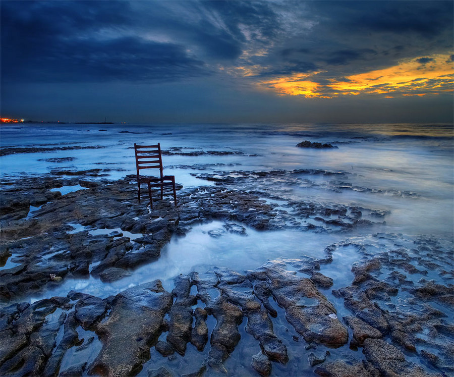 Ice age | stone, sea, sky, abstraction, chair