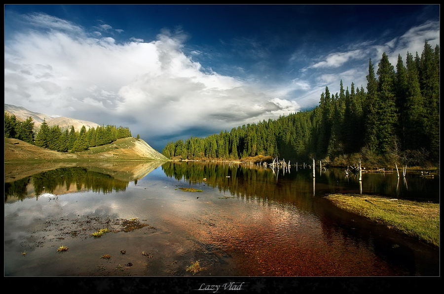 Mountain lake | clouds, lake