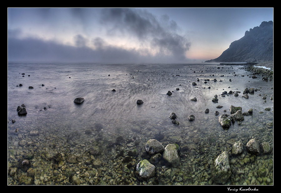 Sea and Stones | stones, sea, Crimea, fog, texture