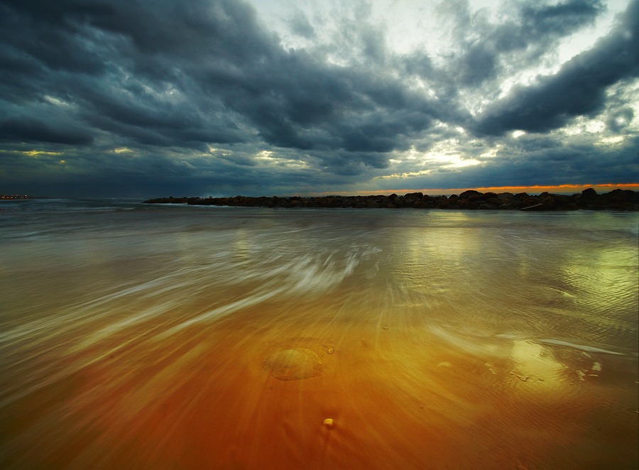 one more simple picture about winter | sand, dusk, foam, clouds, sea