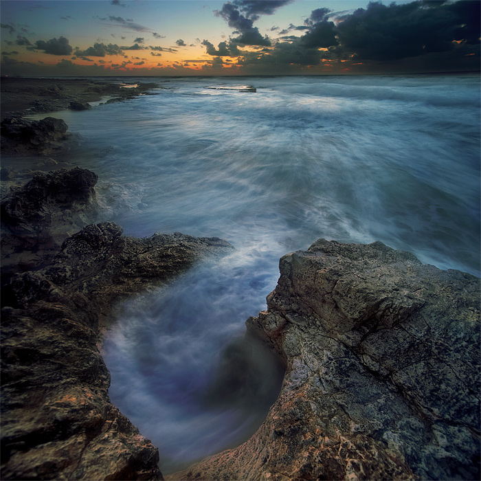 boiler | foam, waves, sea, dusk, rock