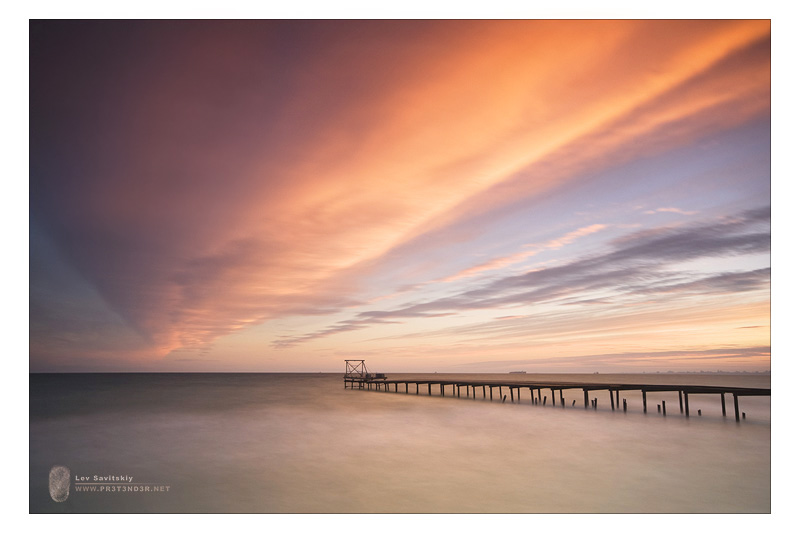 Sky Pier | sea, sky, sunset, pier, clouds