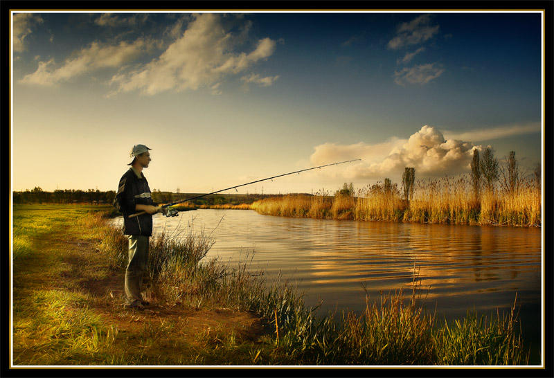 Fisherman | people, fisherman, autumn, river, shore