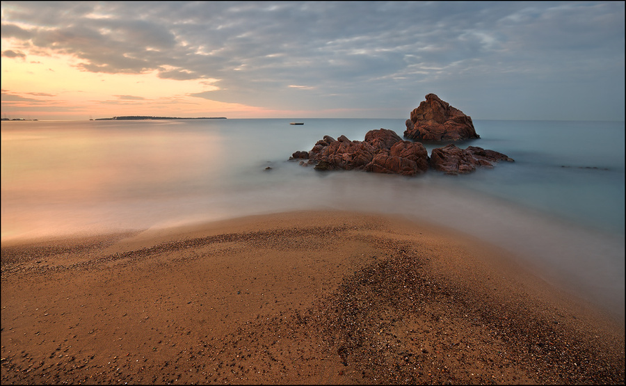 Crayon seashore | sea, rocks, sand, seashore
