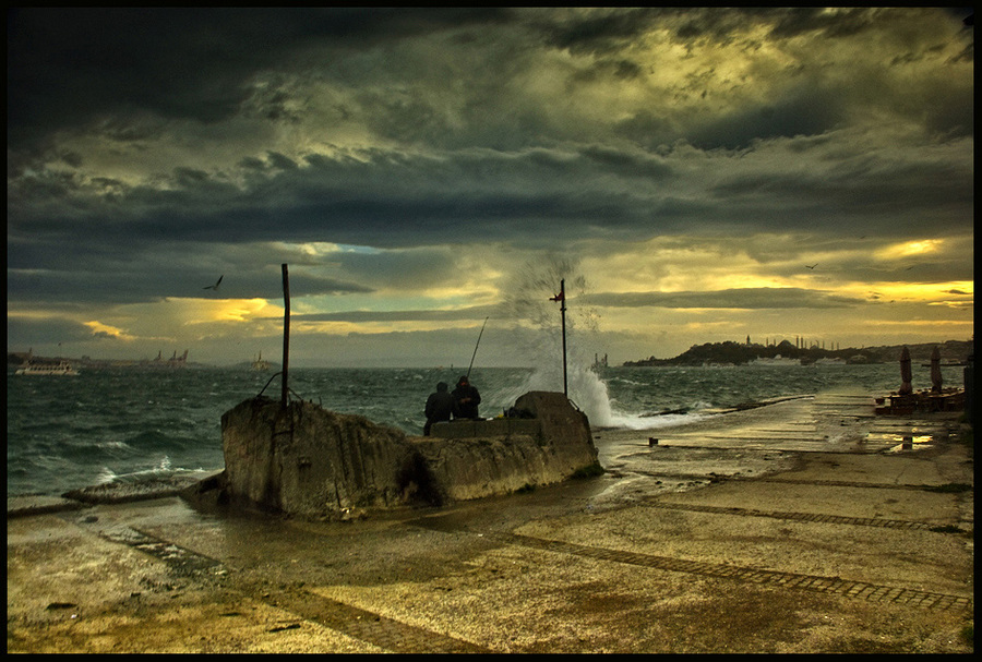 Zuiden | clouds, sea, hdr, people, wharf