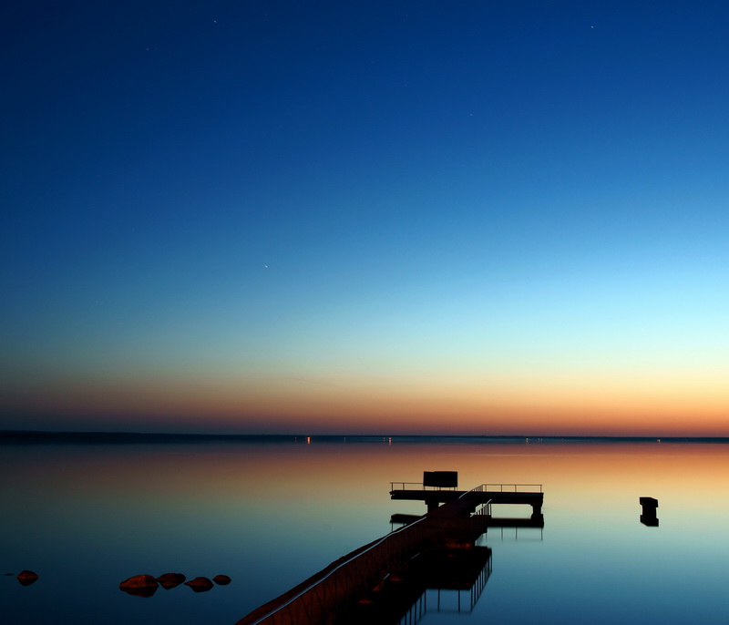 For silence | wharf, evening, sea, skyline