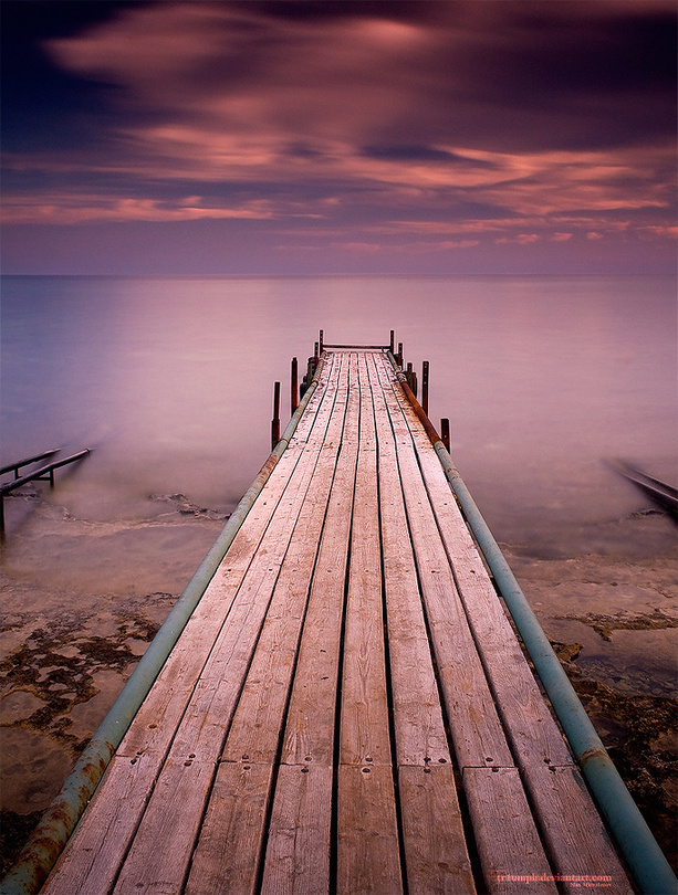 Enjoy The Silence | wharf, skyline , mist, dusk, sea