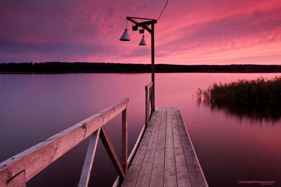 Enjoy the Silence  | evening, sunset, lake, wharf