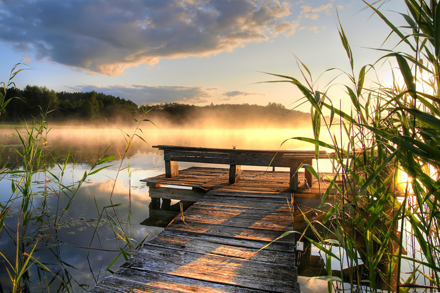 An ordinary morning | haze, rush, dock, river, sunlight, morning