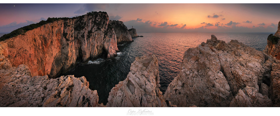 Cape Lefkatas | rocks, seashore, panorama, sea, dusk