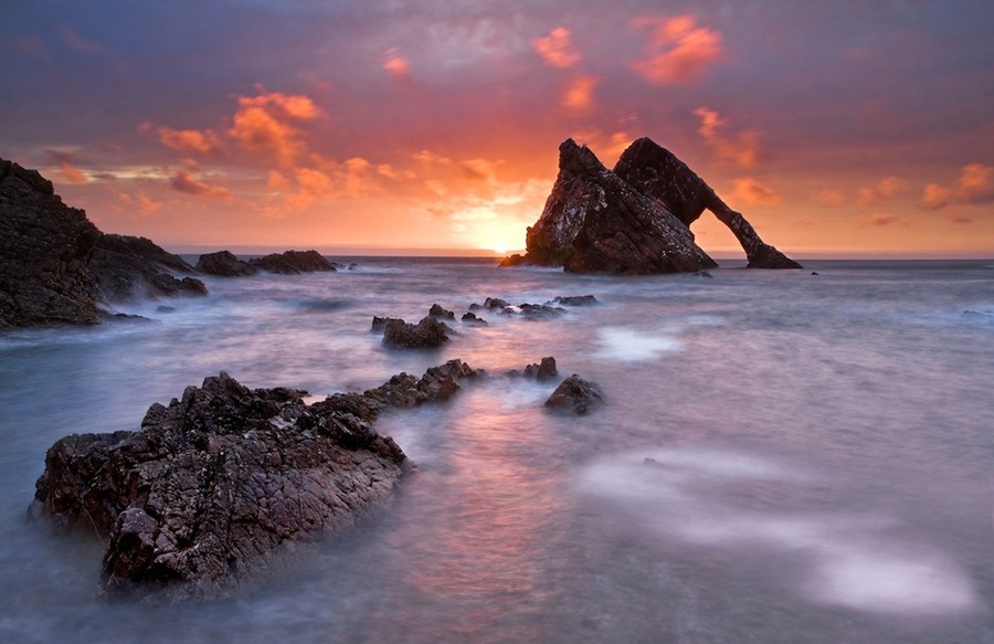 Sunset in Scotland | rocks, sea, sunset