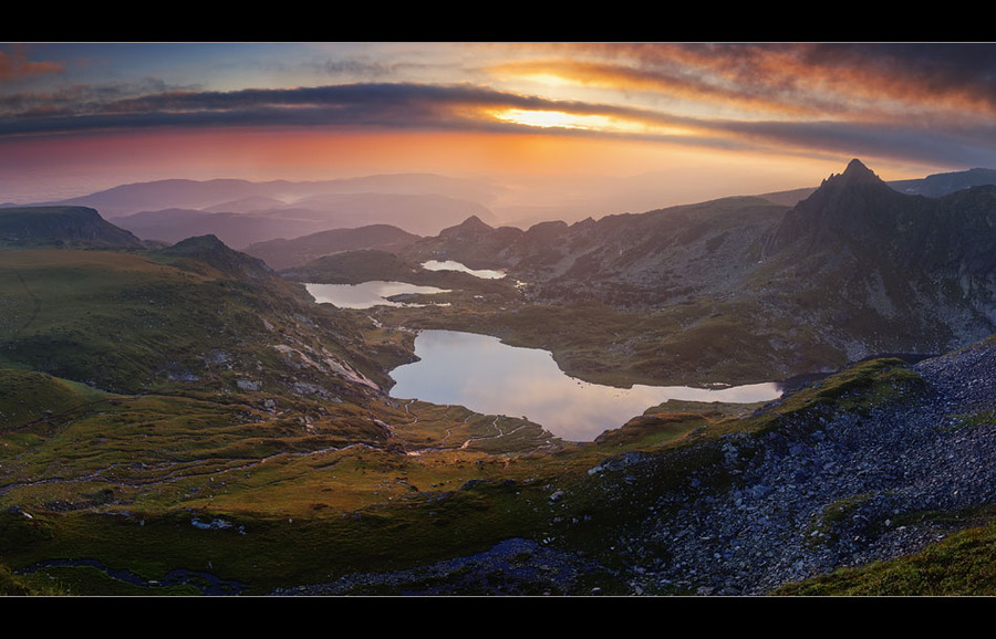 Lost Paradise  | sunrise, panorama, lake, valley, mountains