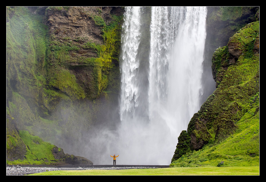 The power and force of the waterfall | waterfall, people