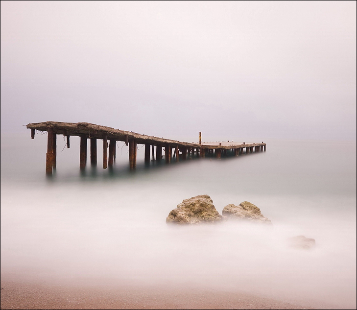 Milk fog  | shore, haze, mist, rocks, stones, sea, seashore