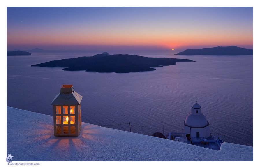 Lonely lantern | sunset, sea, island, 