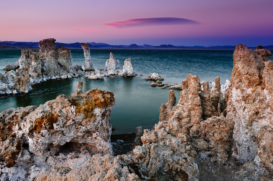 Mysterious cloud | sunset, lake, rocks