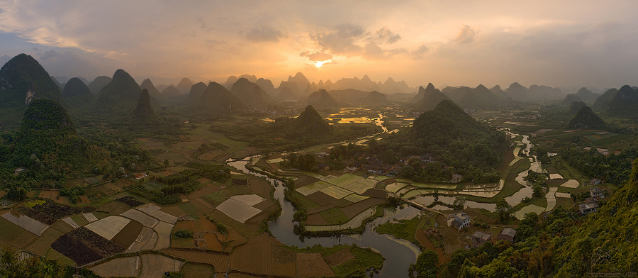 Guangxi hills | dusk, hills, China 