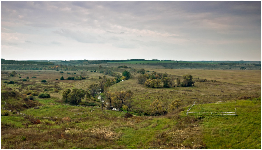 Bezhin Meadow | skyline , village, trees, panorama