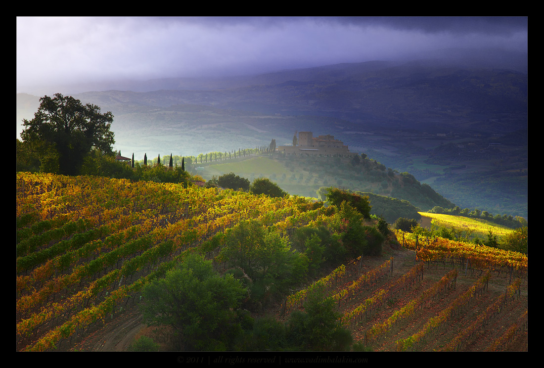 Faraway castle | castle, field, sky, rain