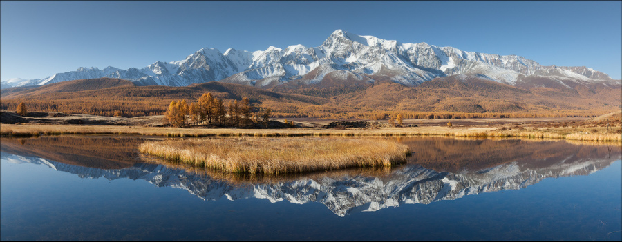 The perfect reflection | shore, skyline , mountains, lake, reflection