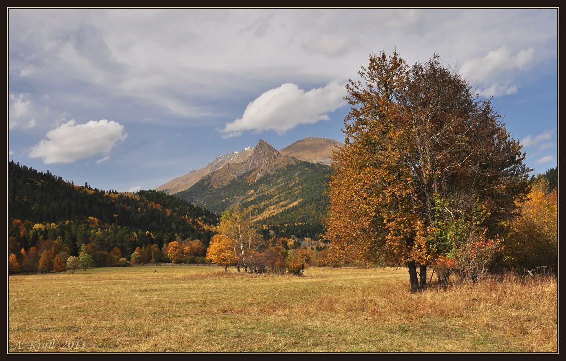 Behid the mountain | mountain, birch, field, asp