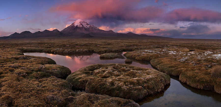 Behid the volcano | volcano, puddle, water, autumn