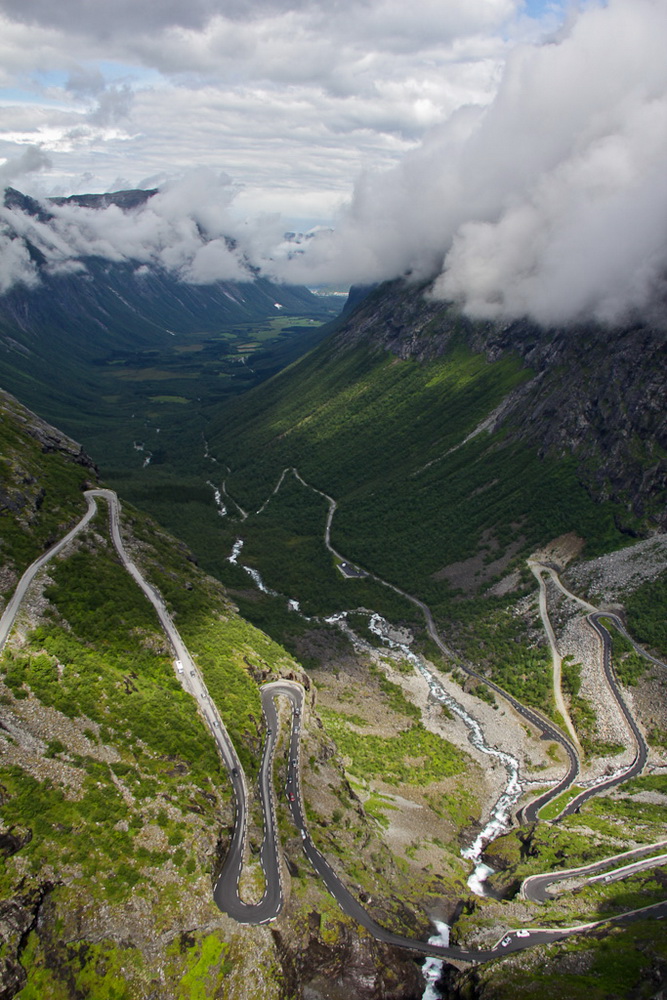 Amazing highway spiral | highway spiral, cloud, mountain, hillside