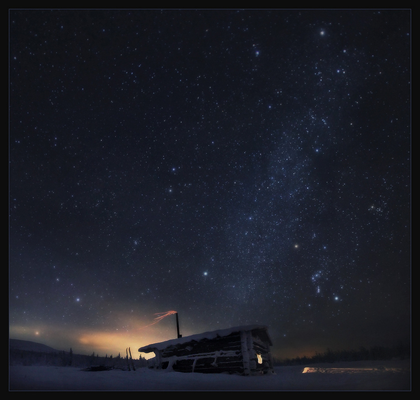 Star eternity | house, winter, sky, night, stars