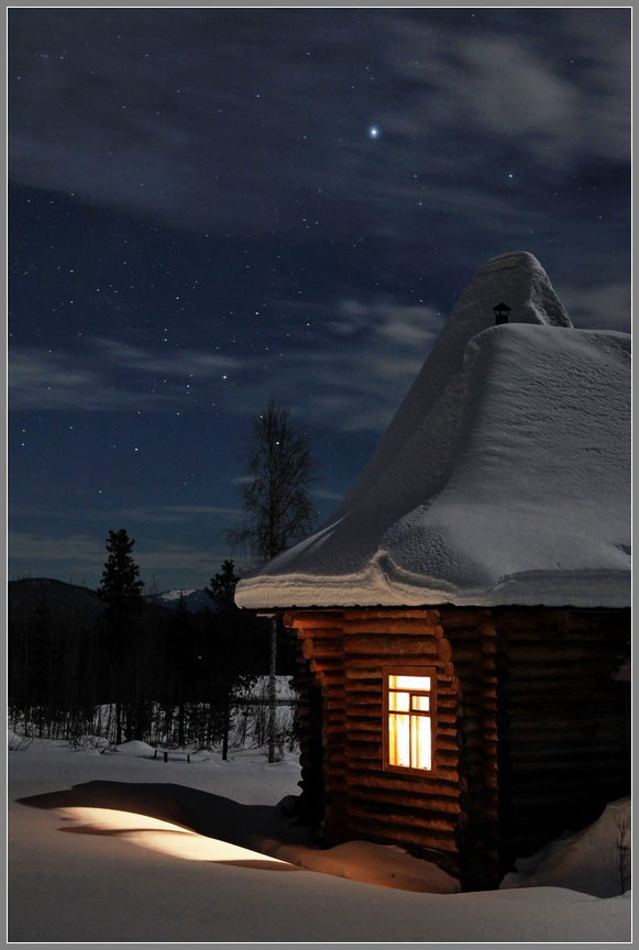 The light in the window | window, house, light, night