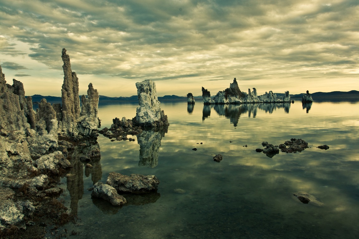 Abandoned place | dark place, water, stones, dull sky