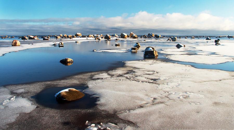 Stone islands | lake, stone, sky, water