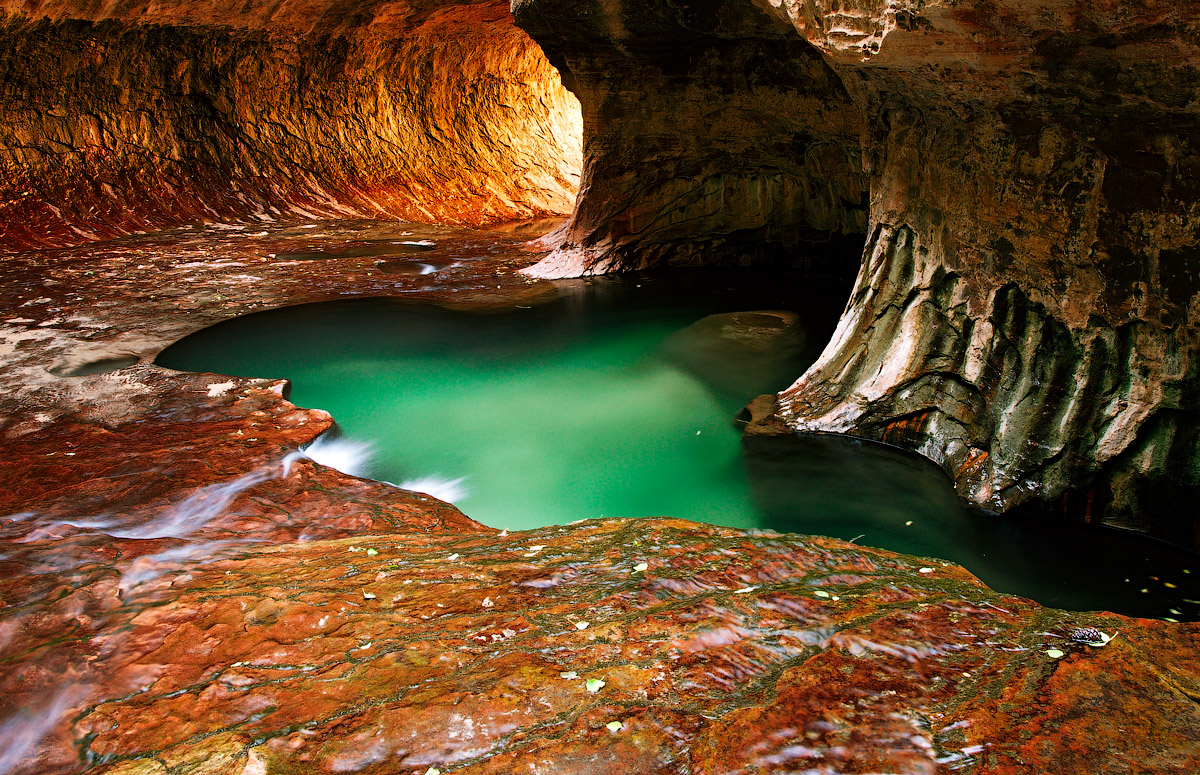 River inside the cave | cave, river, water, light