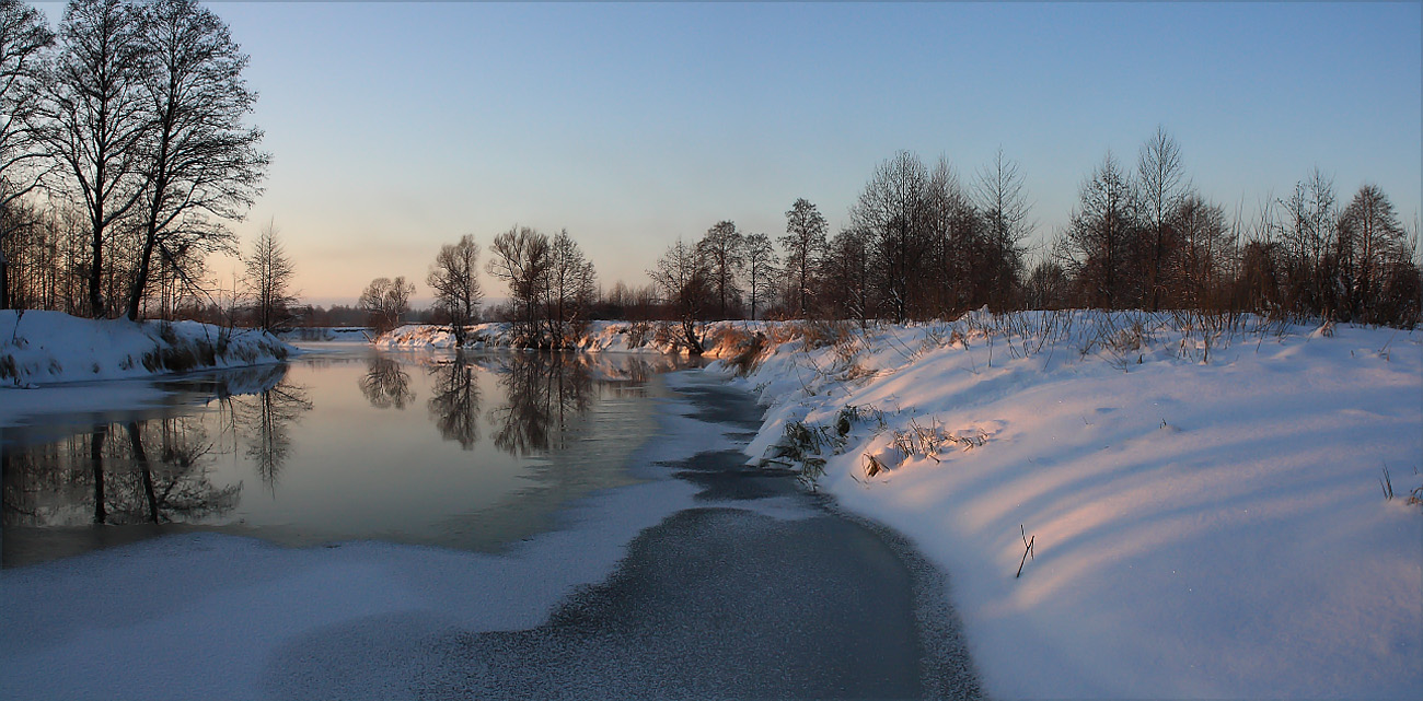 Frosen river | frosen river, snow, winter, trees