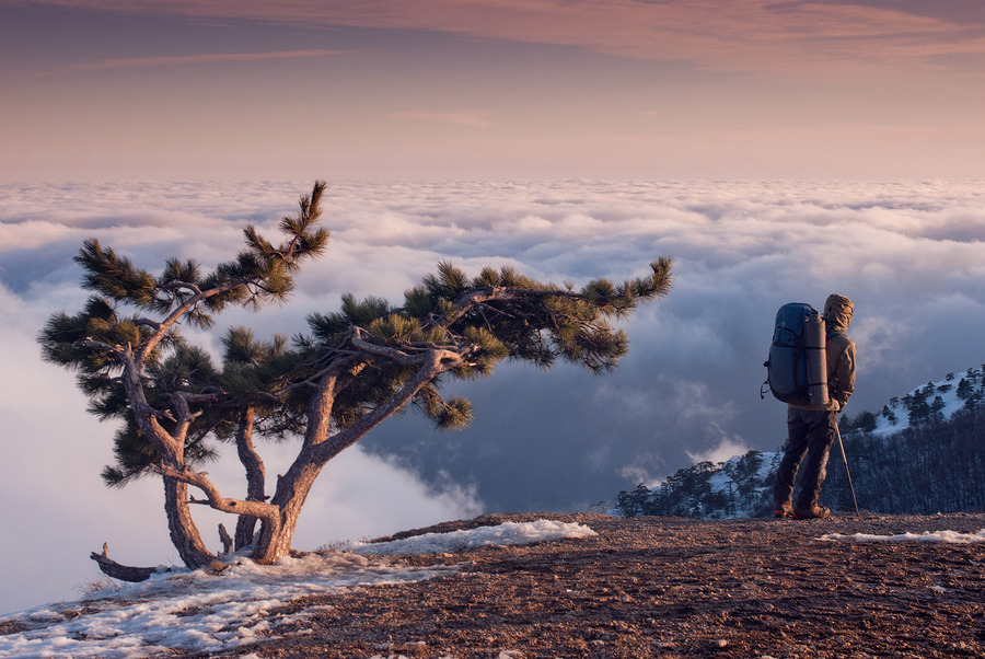 Above the clouds | clouds, hill, winter, Crimea