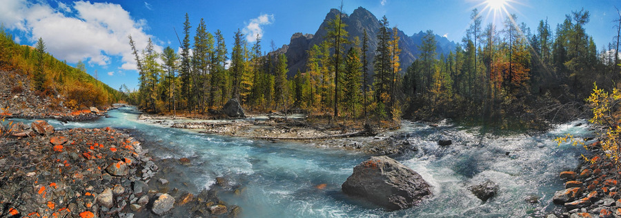 Altai's wonders | Altain, mountain river, rocks, wood