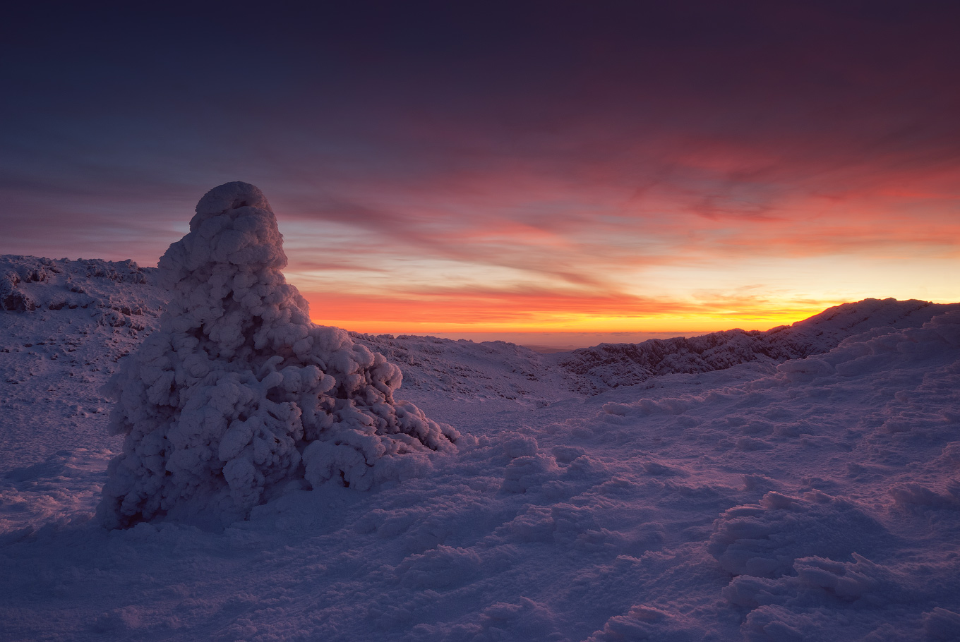 World of snow | snow, dusk, ice, winter