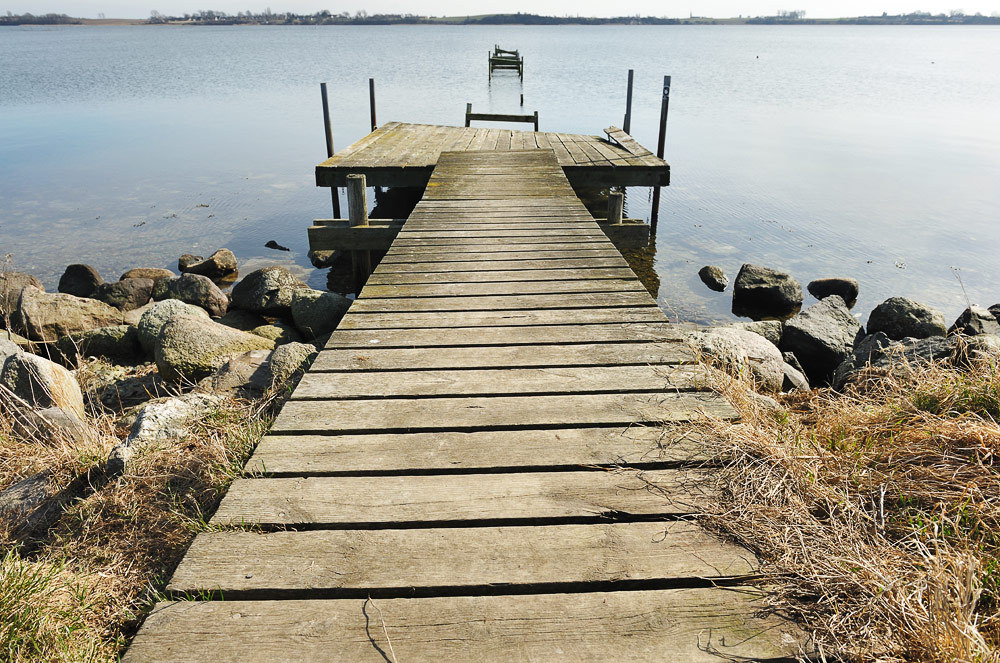 Bridge... | bridge, water, lake, dull day