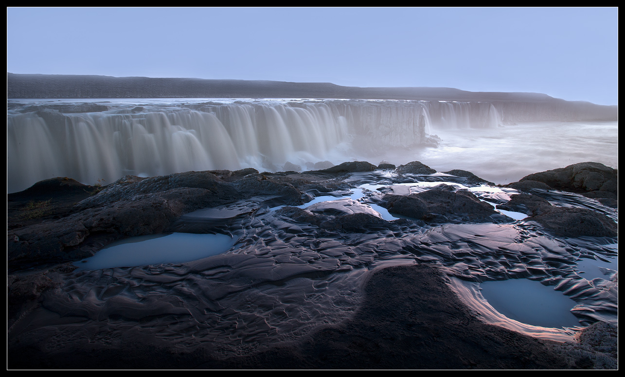 Waterfalls, Iceland | landscape, waterfall, Iceland, water, cascade, skyline, blue, stones, ground, fog