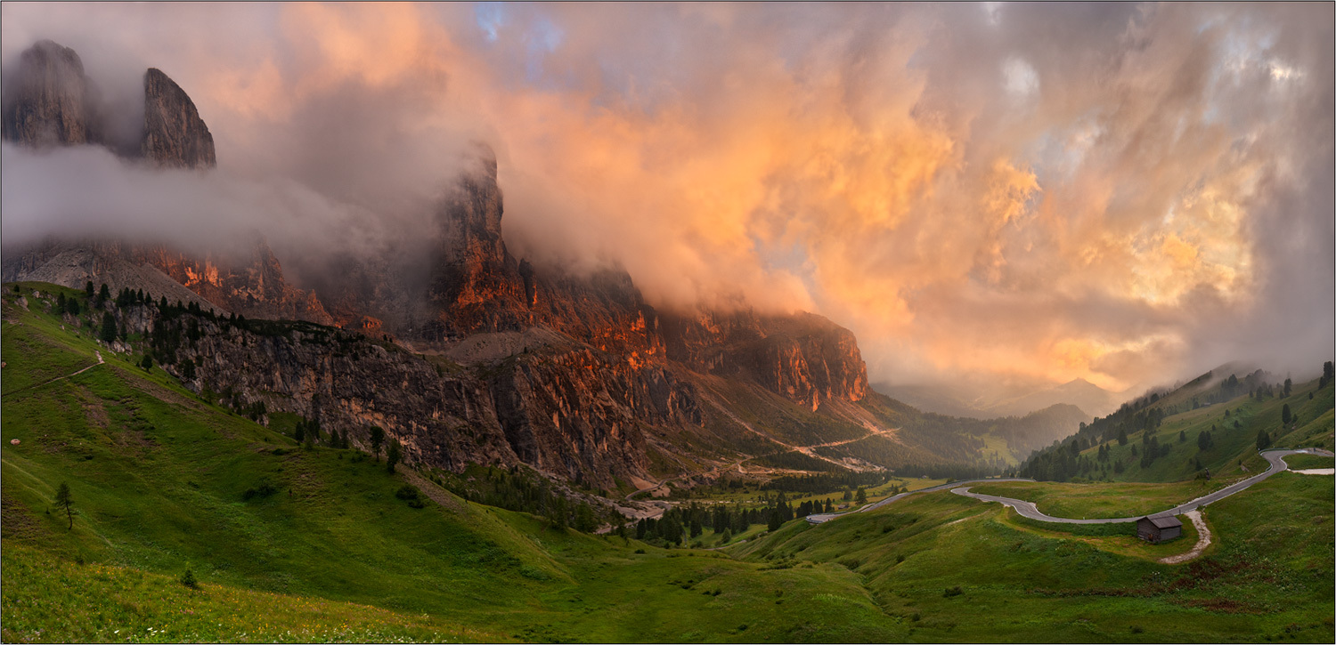 Stormy dusk | dusk, storm, meadow, cloud